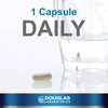One capsule beside a glass of water, 1 capsule daily graphic