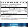 Magnesium Citrate supplement facts panel, 150 mg per vegetarian capsule