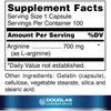 L-Arginine supplement facts, 700 mg arginine as L-arginine per capsule