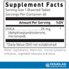 DHEA 25 mg supplement facts, 1 bisected tablet, 60 servings
