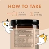How to take: one scoop of powder once per day, with cartoon cat and dog