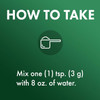 How to take graphic, mix one teaspoon (3 g) with 8 oz of water