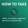 How to take graphic, adults take one capsule daily
