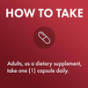 How to take graphic, adults take one capsule daily