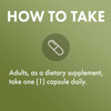 How to take graphic, adults take one capsule daily