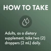 How to take graphic, adults take two droppers (2 mL) daily