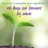 Seedling growing from soil, organically grown ingredients, we know our farmers by name