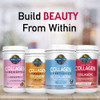 Four Garden of Life collagen tubs, build beauty from within graphic