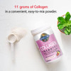 Collagen Beauty tub and scoop, 11 grams of collagen in a convenient, easy-to-mix powder graphic