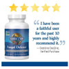 Fungal Defense bottle with five-star customer review quote