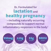 Dr. Formulated for lactation and pregnancy graphic with 550 mg DHA, 120 mg EPA, 55 mg DPA and 800 IU D3