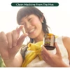 Smiling woman holding a Complete Gut Health jar, clean medicine from the hive graphic