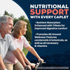 Older couple cycling, nutritional support with every caplet graphic
