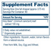 Tulsi Drops supplement facts, 100 mg holy basil leaf extract per dropper