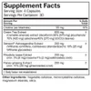 Focus & Energy supplement facts with choline, green tea, Sensoril ashwagandha, rhodiola and panax ginseng