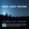 Night sky over trees, drink, sleep, restore anti-stress, calm and regularity graphic