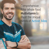 Smiling man with arms crossed, comprehensive RAW whole food multivitamin for active men graphic