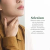Woman touching her neck, selenium graphic