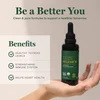 Hand holding Liquid Selenium bottle, be a better you graphic