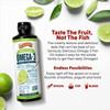 Key Lime Pie bottle with limes, taste the fruit, not the fish graphic