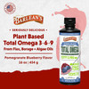 Plant based Total Omega 3-6-9 from flax, borage and algae oils, Pomegranate Blueberry 16 oz bottle