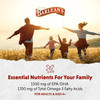 Family running in a field at sunset, essential nutrients for your family omega-3 amounts graphic