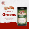 Barlean's Organic Greens jar, powder formula 30-day supply graphic