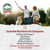 Couple playing with a dog, essential nutrients for everyone per serving