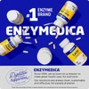 Enzymedica bottles on blue, brand mission graphic
