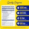 Papaya Gold supplement facts with quality enzymes activity callouts
