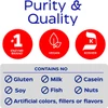 Enzymedica purity and quality graphic with vegan and kosher icons and contains no allergen list
