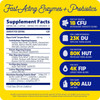 Digest Gold + Probiotics 45 capsule supplement facts with enzyme callouts
