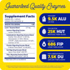 Lacto supplement facts, guaranteed quality enzymes with activity callouts