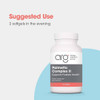 Palmetto Complex II bottle, suggested use 2 softgels in the evening