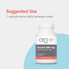 Taurine 500 mg bottle, suggested use 1 capsule twice daily between meals