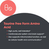 Taurine free form amino acid highlights graphic