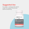 B12 Adenosylcobalamin bottle, suggested use 1 lozenge daily under the tongue