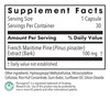 Pycnogenol 100 supplement facts, French maritime pine bark extract 100 mg
