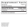 L-Glutamine supplement facts panel, 1 teaspoon serving