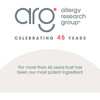 Allergy Research Group celebrating 45 years, more than 45 years trust graphic