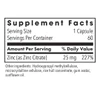 Zinc Citrate supplement facts, 25 mg zinc as zinc citrate per capsule