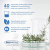 Allergy Research Group quality points beside glassware and a rosemary sprig