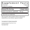 Adrenal Natural Glandular supplement facts panel