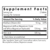 Magnesium Malate Forte supplement facts, 2 tablet serving with riboflavin, magnesium and malic acid