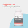 MicroChitosan bottle, suggested use 3 capsules daily away from meals