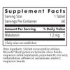 Slow Motion Melatonin supplement facts, 1.2 mg melatonin per tablet
