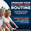 Older couple cycling, Ashwagandha Drops how to use graphic