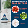 Calcium + Cofactors bottle with Aquamin calcium, winged treebine and vitamin D3 ingredient photos