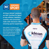 Athlete in a Klean Athlete jersey, all products NSF Certified for Sport graphic