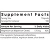 Magnesium Citrate supplement facts panel, 170 mg per capsule, 180 servings